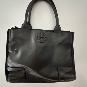 Black tory burch tote purse leather‎